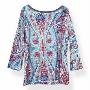 Jones New York Sport Chambray Trim Top